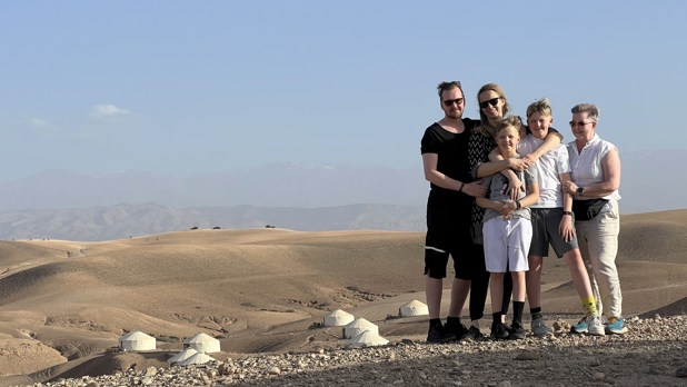 Johann with his family on a vacation in Morocco in 2022.